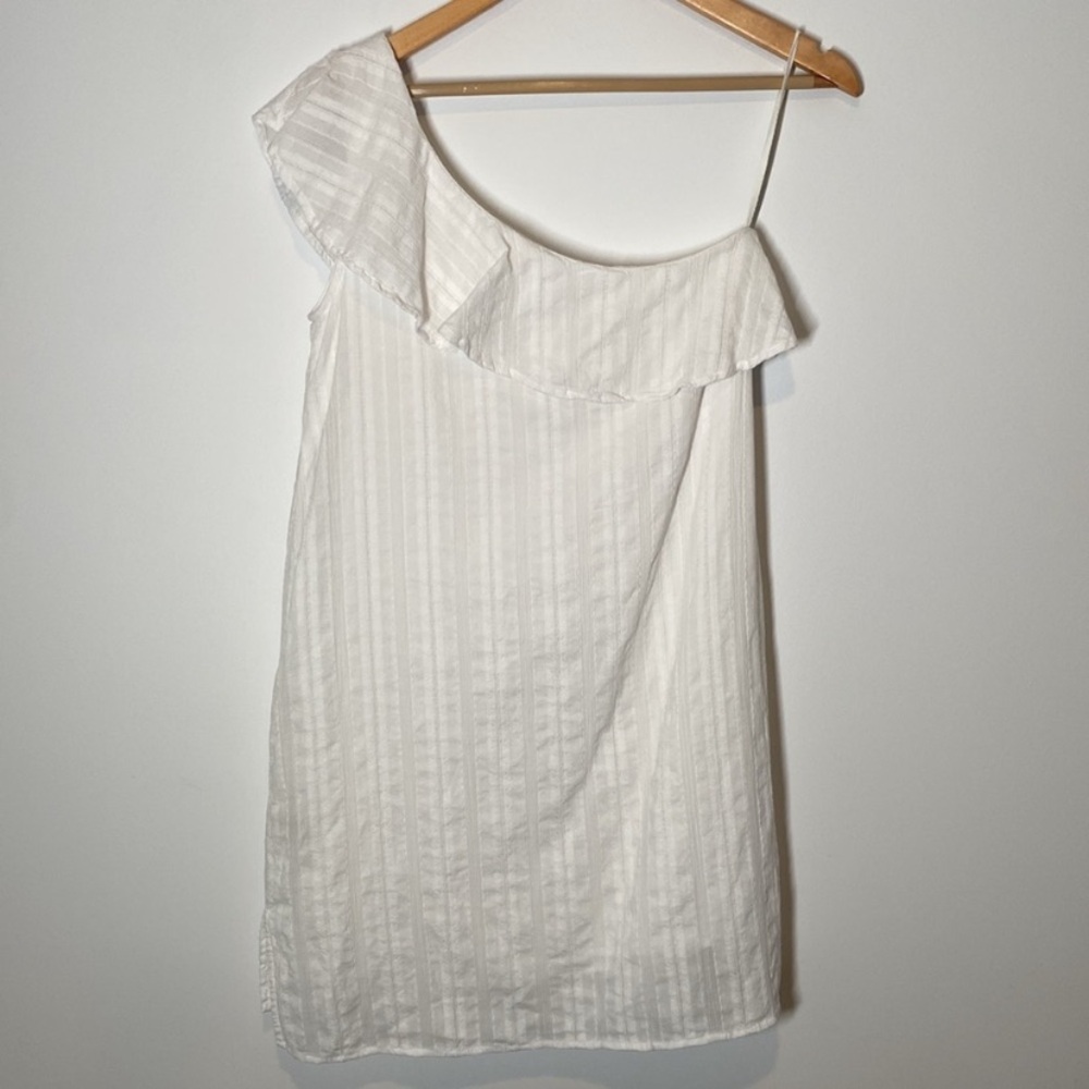 Anthropologie Cloth & Stone One Shoulder Cotton
White Mini Dress XS